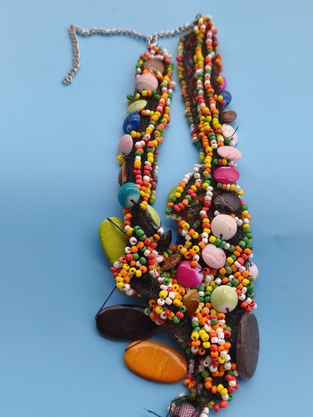 Collier rétro vintage, large bijou fantaisie ancien, accessoire statement origin