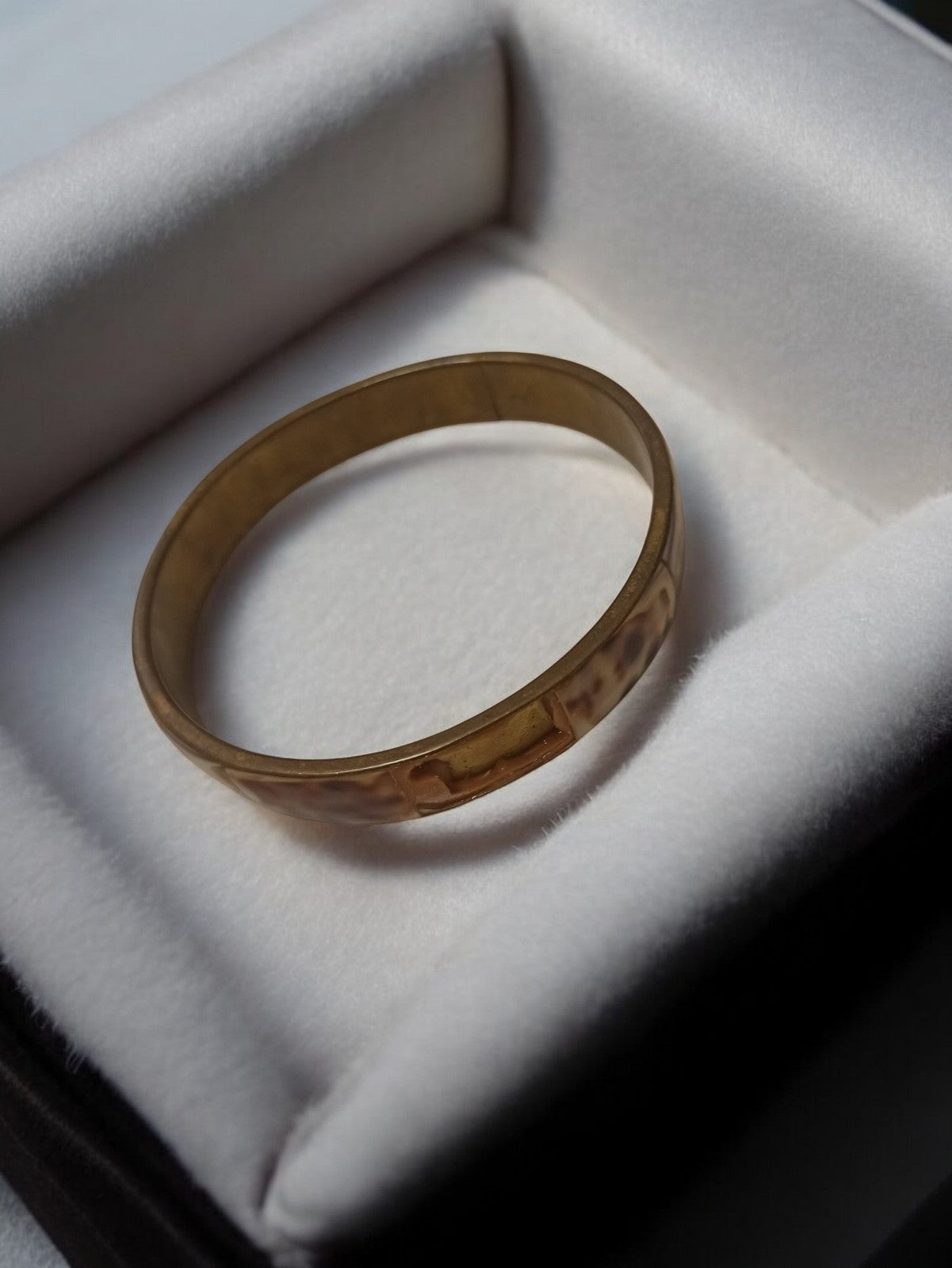 Bracelet jonc rigide vintage doré rétro bijou fantaisie ancien