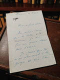 Lettre manuscrite ancienne 1949 enfant, encre bleue vintage post-guerre WW2