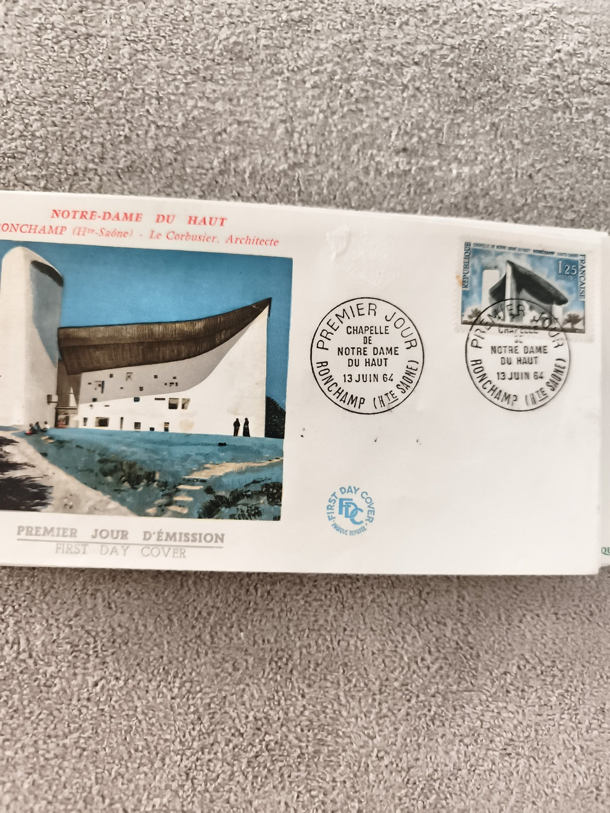 Lettre Premier Jour Notre-Dame du Haut Ronchamp 1964 FDC philatélie ancienne