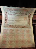 Action au porteur Sels Gemmes Houilles Russie 1921 document ancien vintage