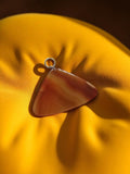 Pendentif vintage agate naturelle triangle, bijou ancien pierre, pendentif rétro