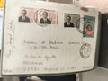 Lettre affranchie timbres Maroc 1974 cachet Marrakech philatélie courrier postal