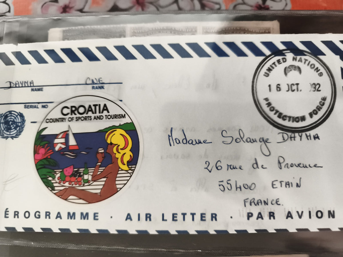 Lettre ONU érogramme 1992 Croatie Air Mail vintage tourisme sports