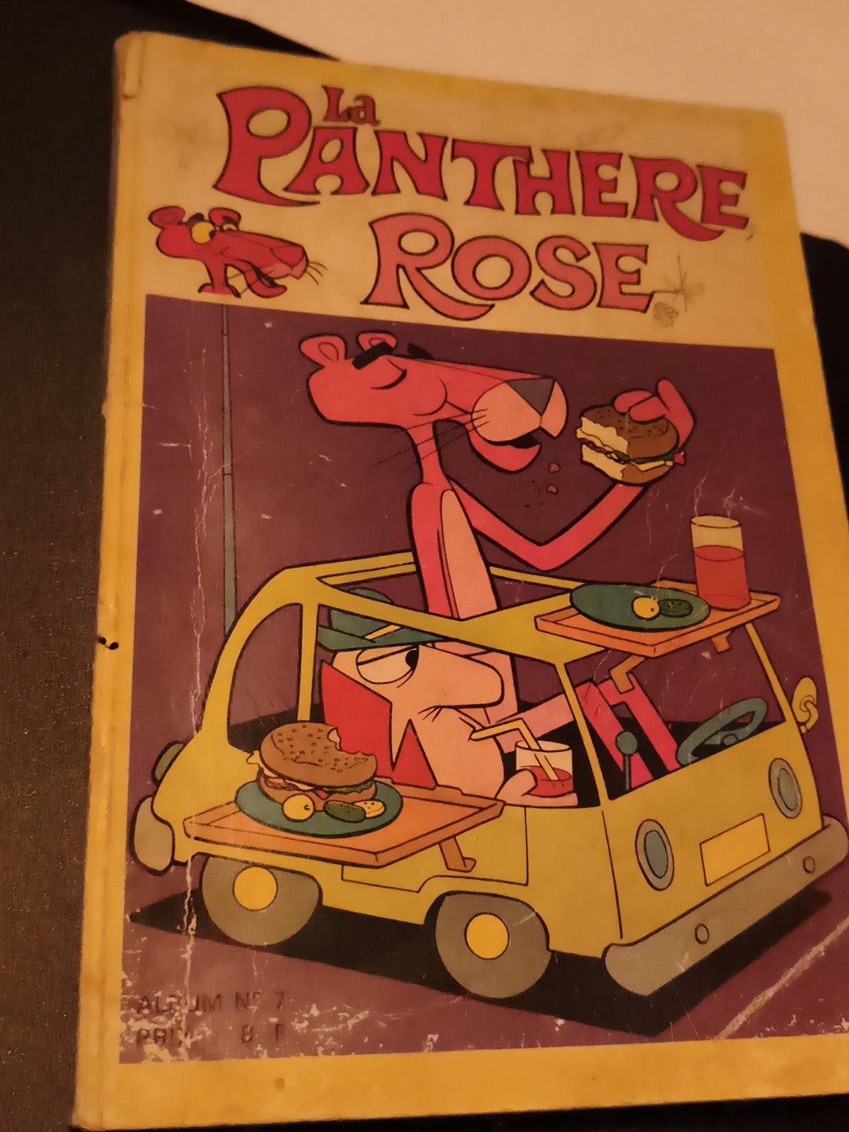 Livre BD La Panthère Rose Album n°7 couverture jaune humoristique
