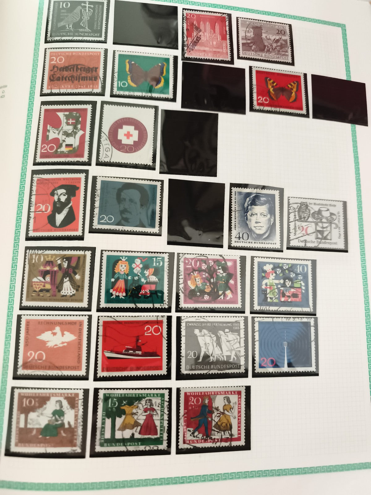 Timbres oblitérés Allemagne Suisse années 60-70 motifs variés philatélie