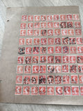 Gros lot ancien timbres Marianne 10c rouges oblitérés, planche philatélie étude