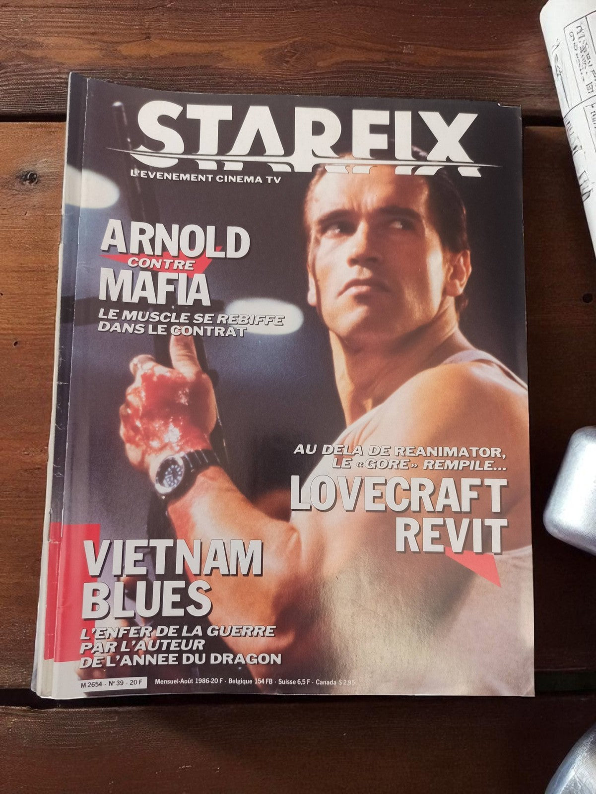 Magazine cinéma STARFIX n°39 août 1986 vintage Arnold Vietnam rétro