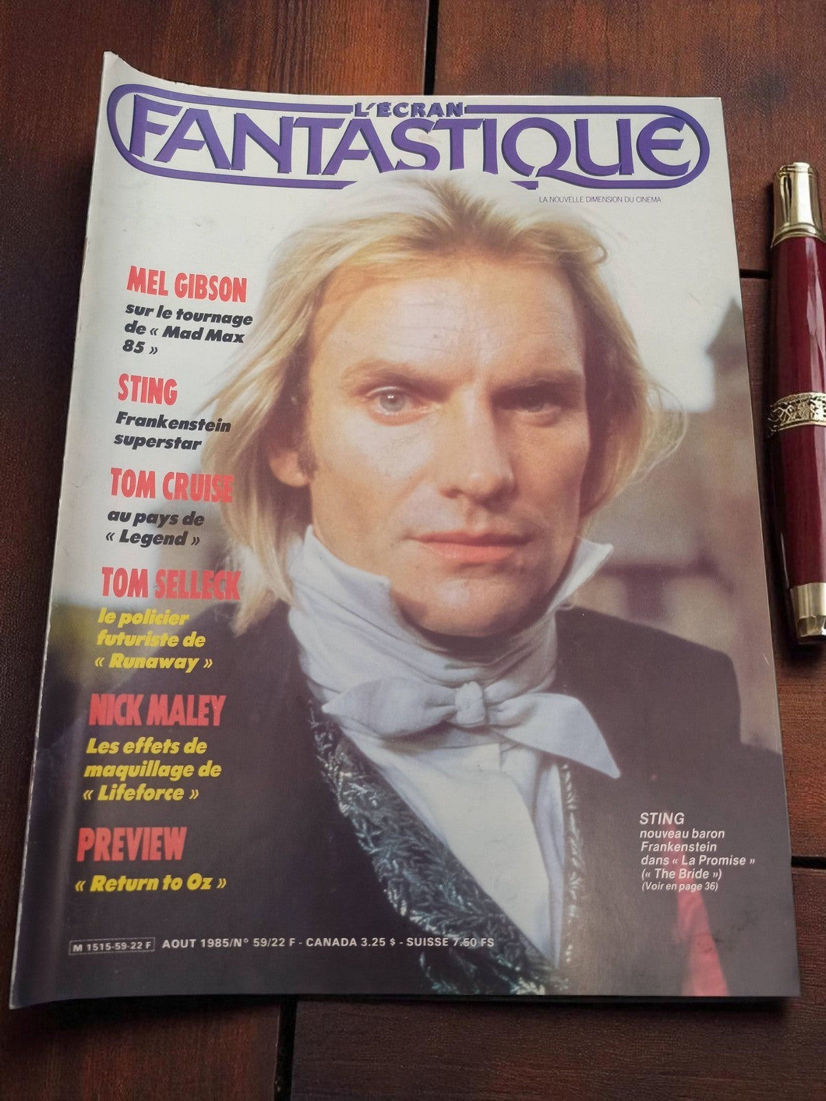 Magazine cinéma L'Écran Fantastique août 1985 vintage rétro ancien n°59