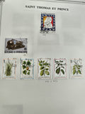 Timbres Saint Thomas et Prince oblitérés botanique train Picasso