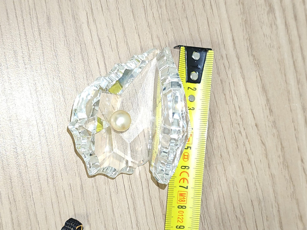 Swarovski coquillage cristal transparent avec perle décorative ornement signé