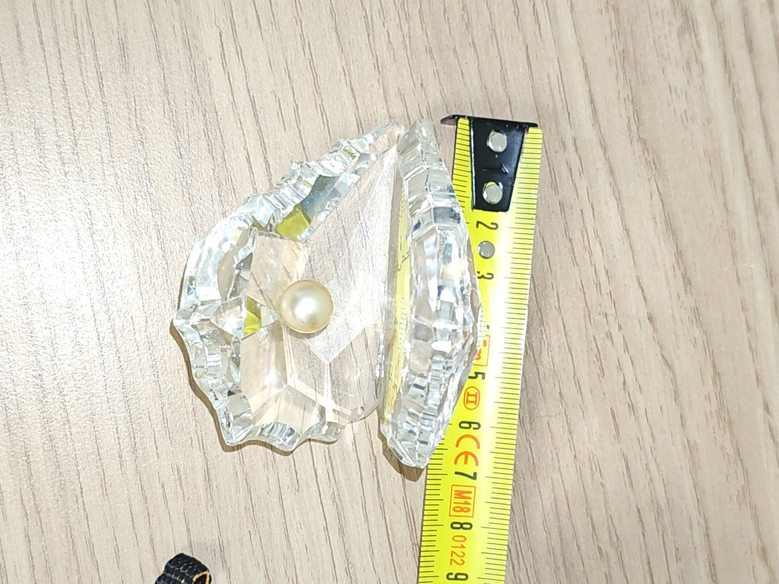 Swarovski coquillage cristal transparent avec perle décorative ornement signé