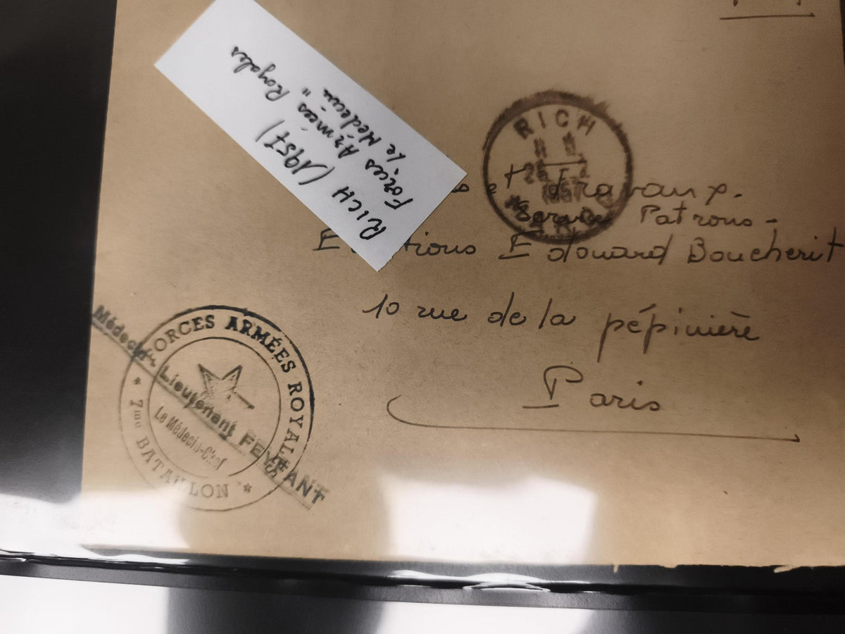 Lettre militaire Maroc 1951 Forces Armées Royales cachets Paris philatélie