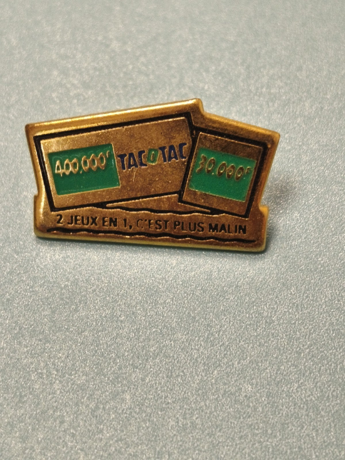 Pin's vintage Tacotac ancien, loterie française, forme rectangulaire, collection