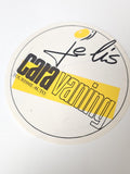 Vintage autocollant publicitaire ancien Cara Vaning rétro pour collectionneur dé