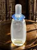 Flacon miniature parfum vintage édition limitée verre givré bouchon bleu