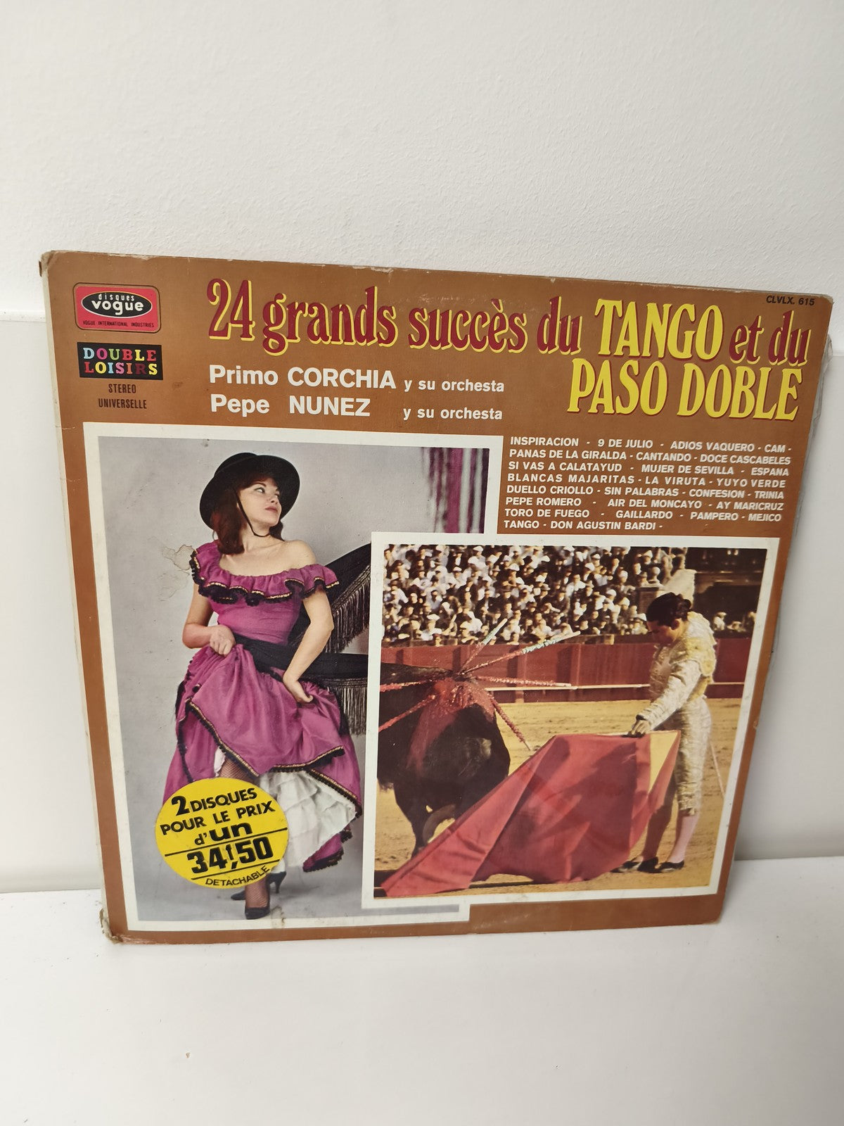 Vinyle ancien 33 tours rétro tango, disque collection musique vintage occasion