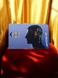 Télécarte 120 unités vintage – silhouette profil bleu rétro – carte téléphonique