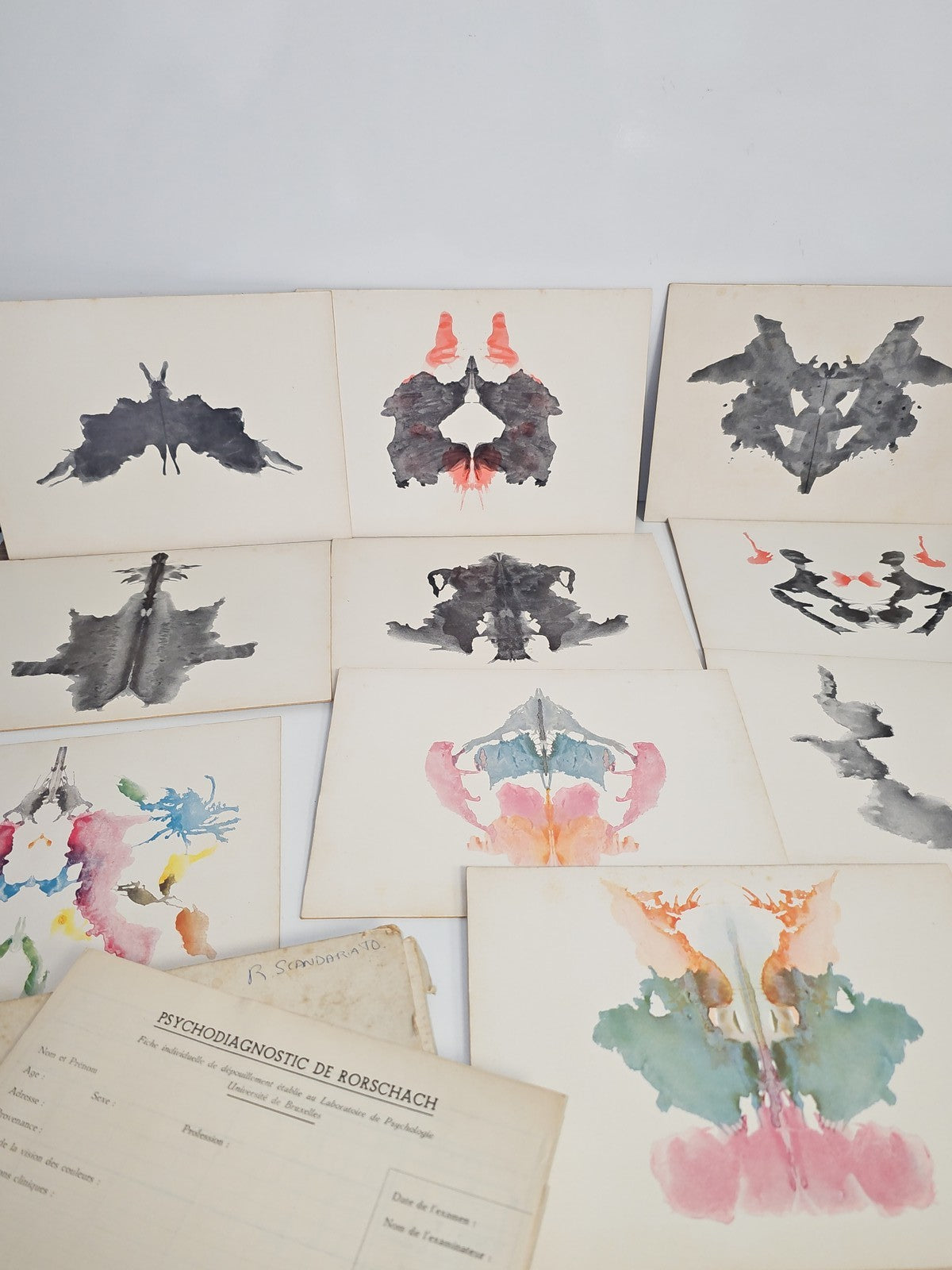 Titre: Vintage carnet psychodiagnostic Rorschach authentique hôpital, curiosité