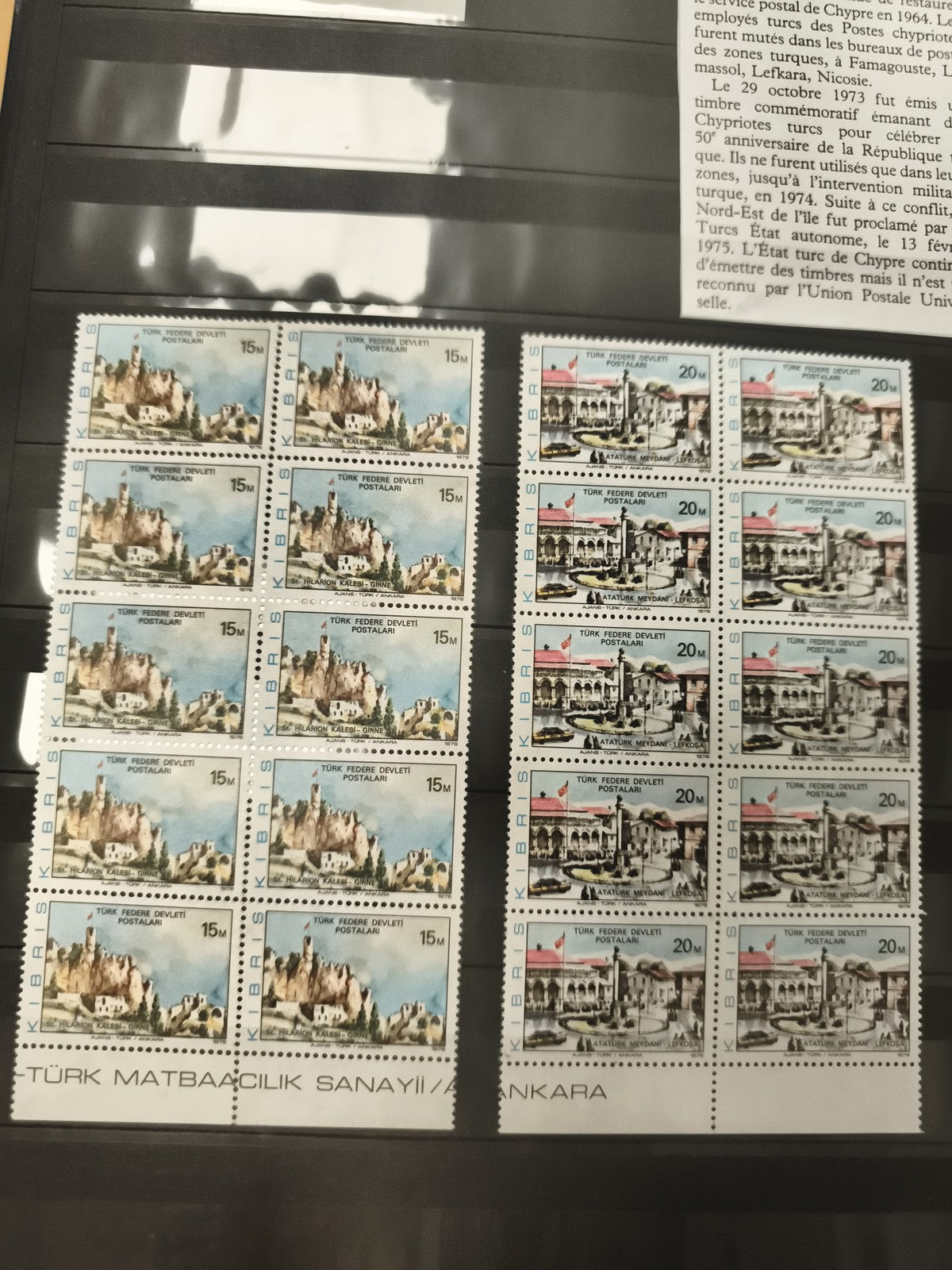 Timbres neufs Chypre Nord KIBRIS 15m 20m paysages Turquie philatélie