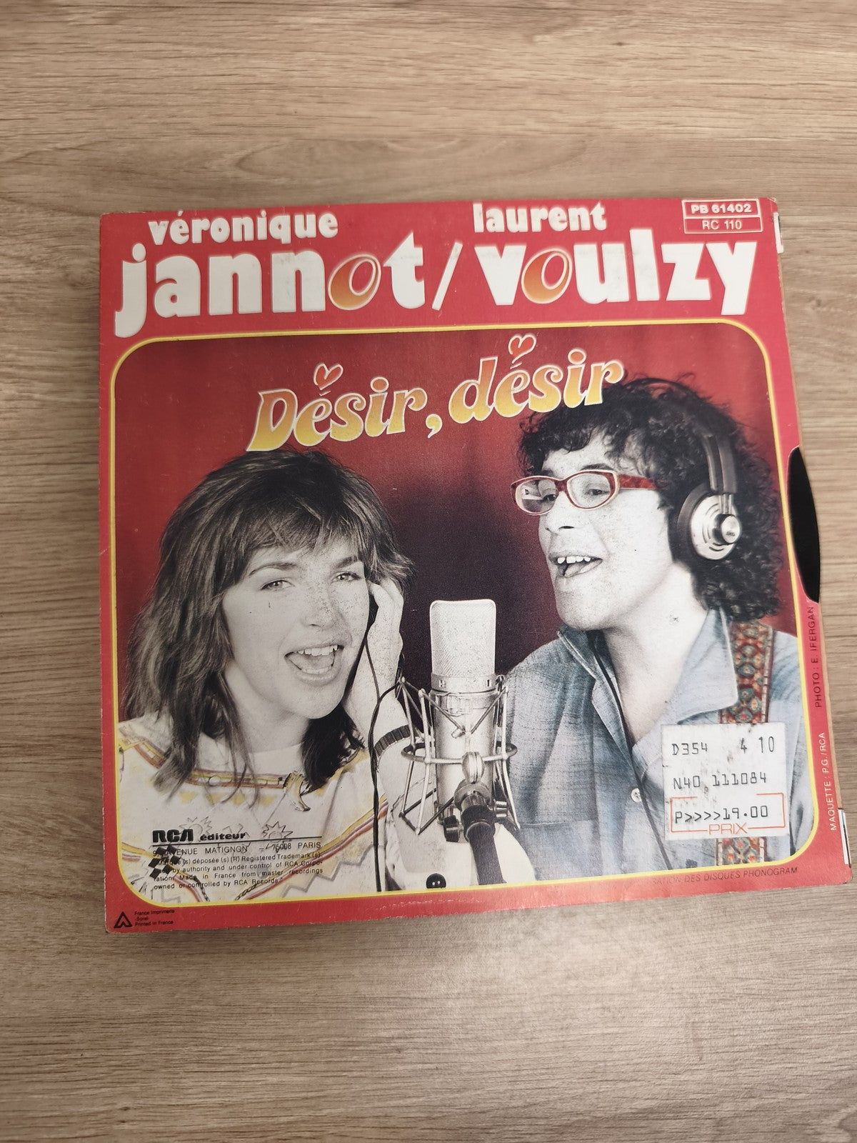 Vinyle 45T Véronique Jannot Laurent Voulzy Désir Désir pochette rouge