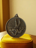 Médaille judo bronze vintage, trophée ancien relief, arts martiaux