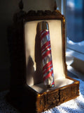 Briquet vintage tube spiralé rouge doré argenté style rétro ancien collection