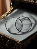 Boucles d'oreilles créoles vintage plaqué argent, grandes anneaux, rétro