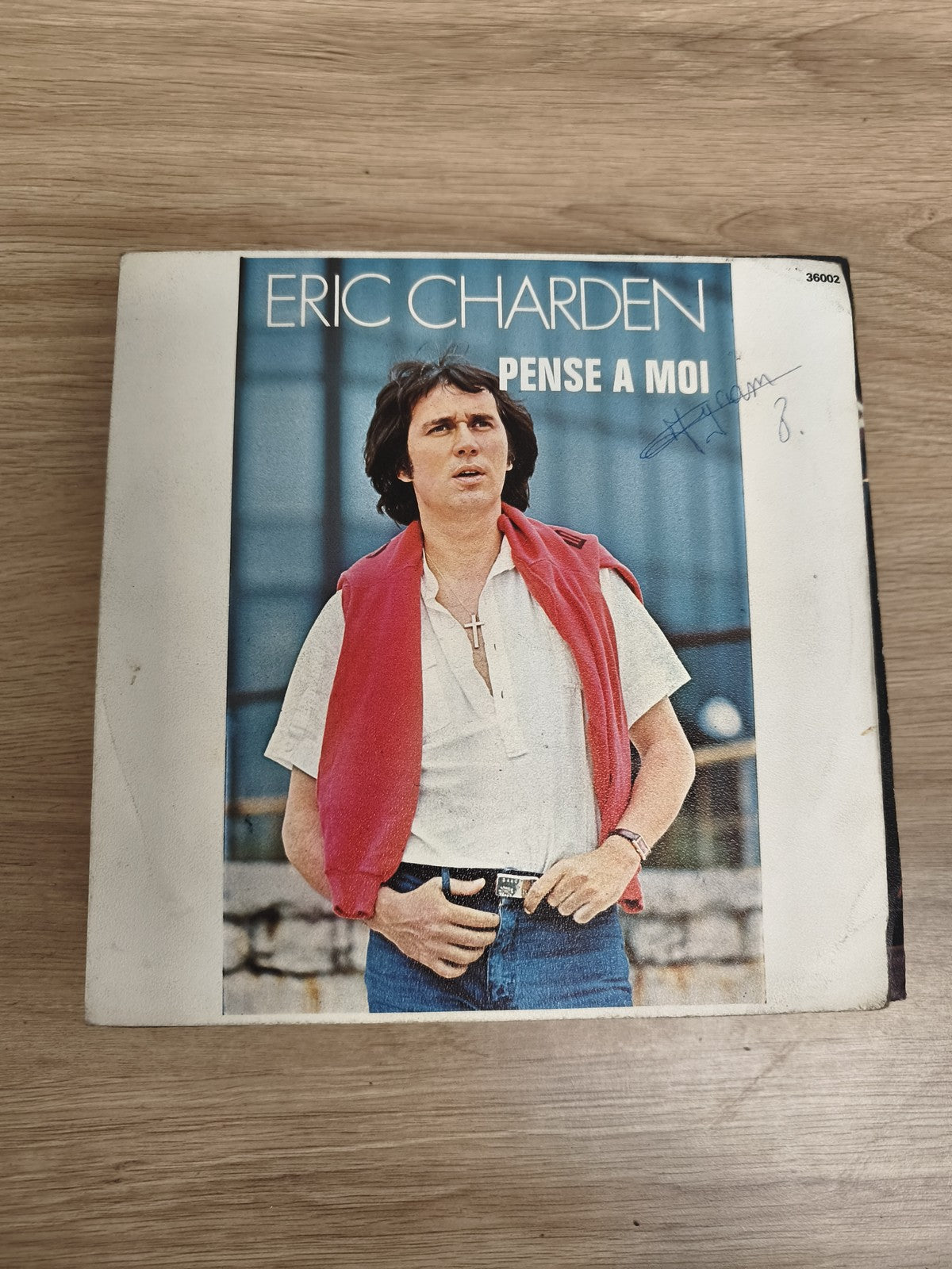 Vinyle 45 tours Eric Charden Pense à moi pochette signée disque occasion