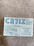 Carte QSL radio ancienne CR7IZ Mozambique Porto Amélia années 70 DX amateur