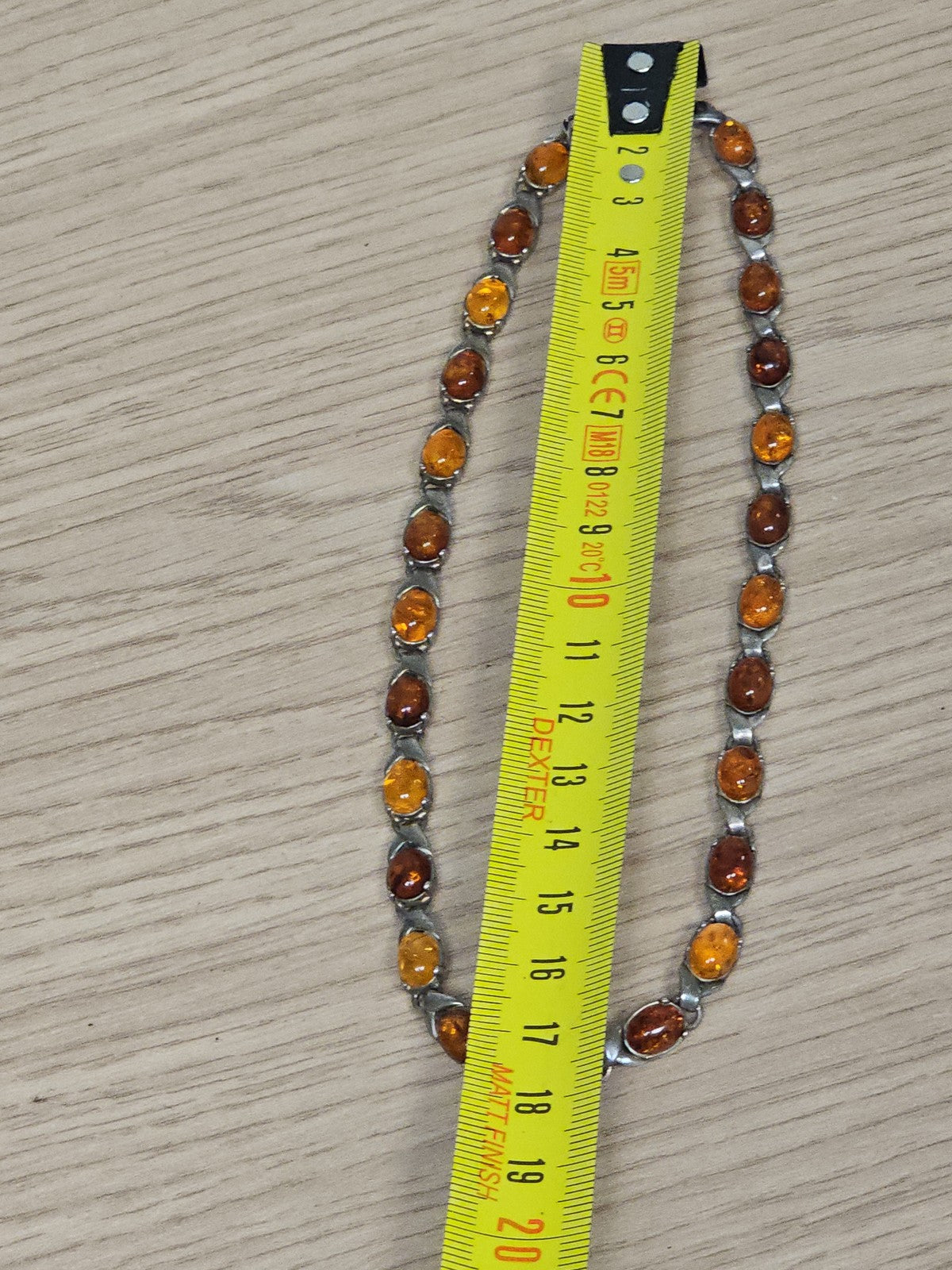 Collier vintage ancien en argent et ambre naturel, art déco années 1930 rare