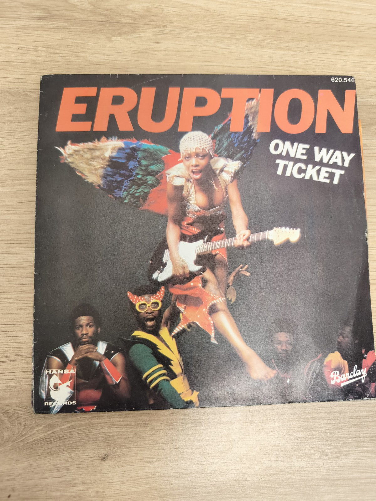 Vinyle 45 tours Eruption One Way Ticket pochette illustrée Barclay Hansa