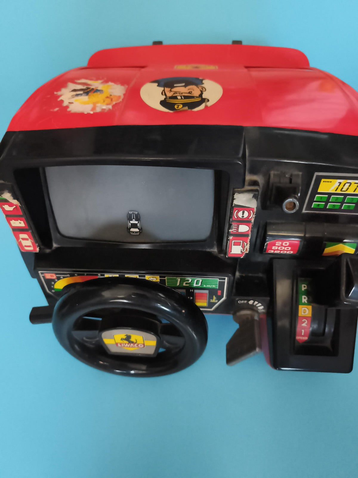 Jeu de conduite vintage LJN/ICO volant tableau bord années 80 rétro jouet rare