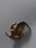 Broche vintage feuille dorée, style rétro, bijou ancien élégant