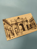 Ancienne carte postale animée Nancy Arc de Triomphe scène de rue vintage