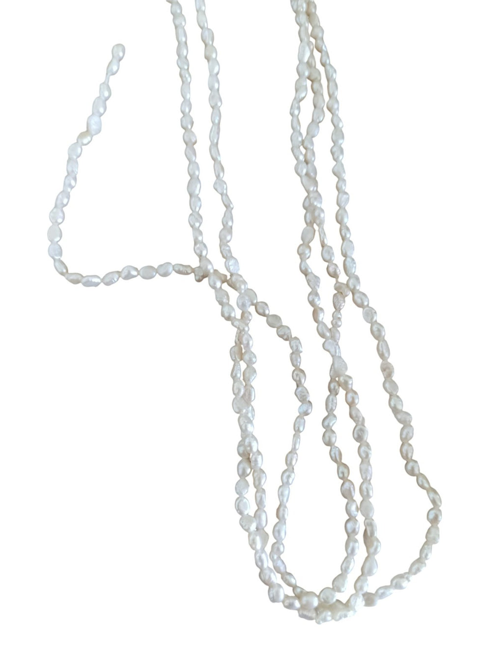 Collier trois rangs perles de culture vintage, fermoir doré, bijou ancien