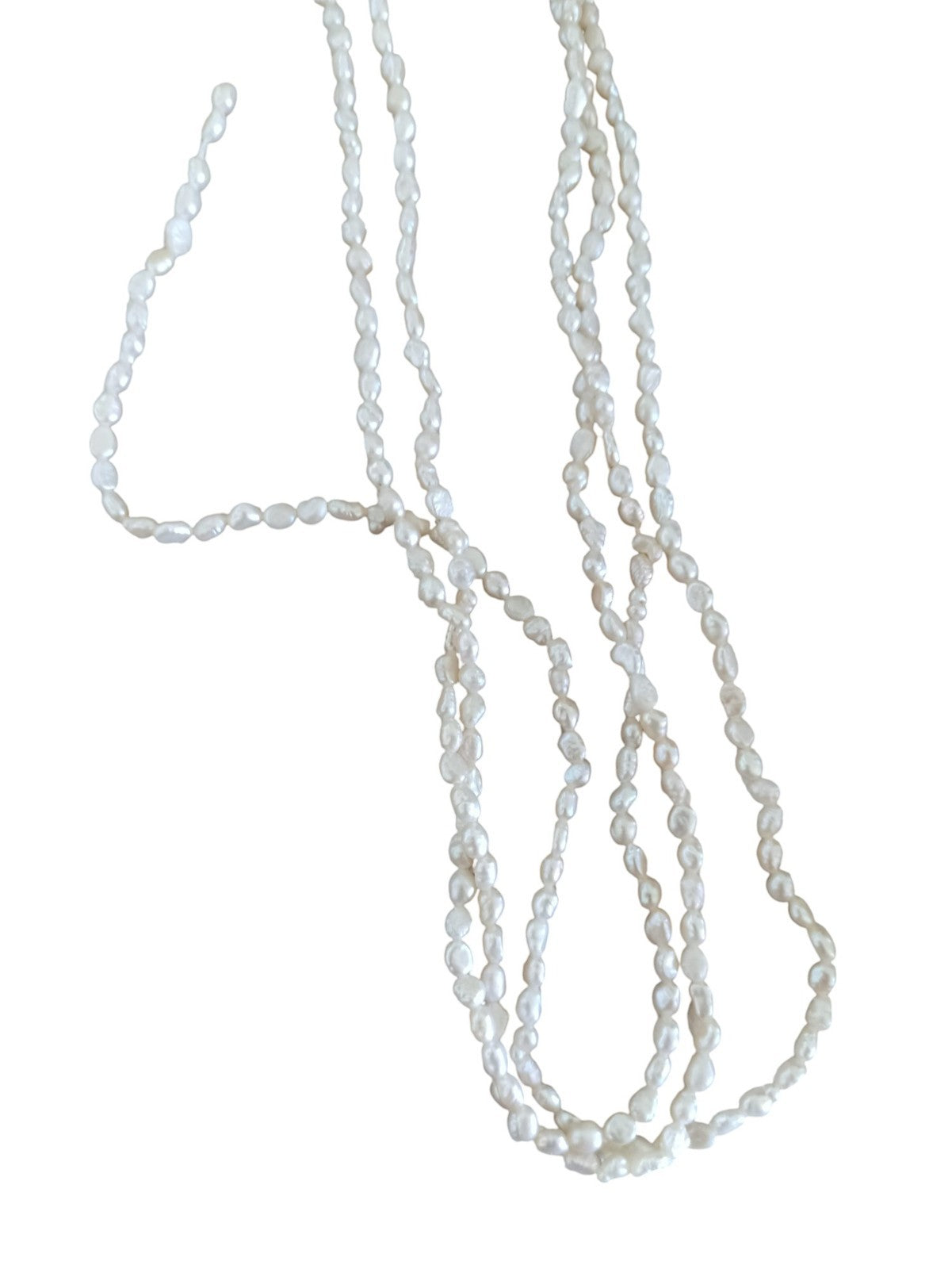 Collier trois rangs perles de culture vintage, fermoir doré, bijou ancien