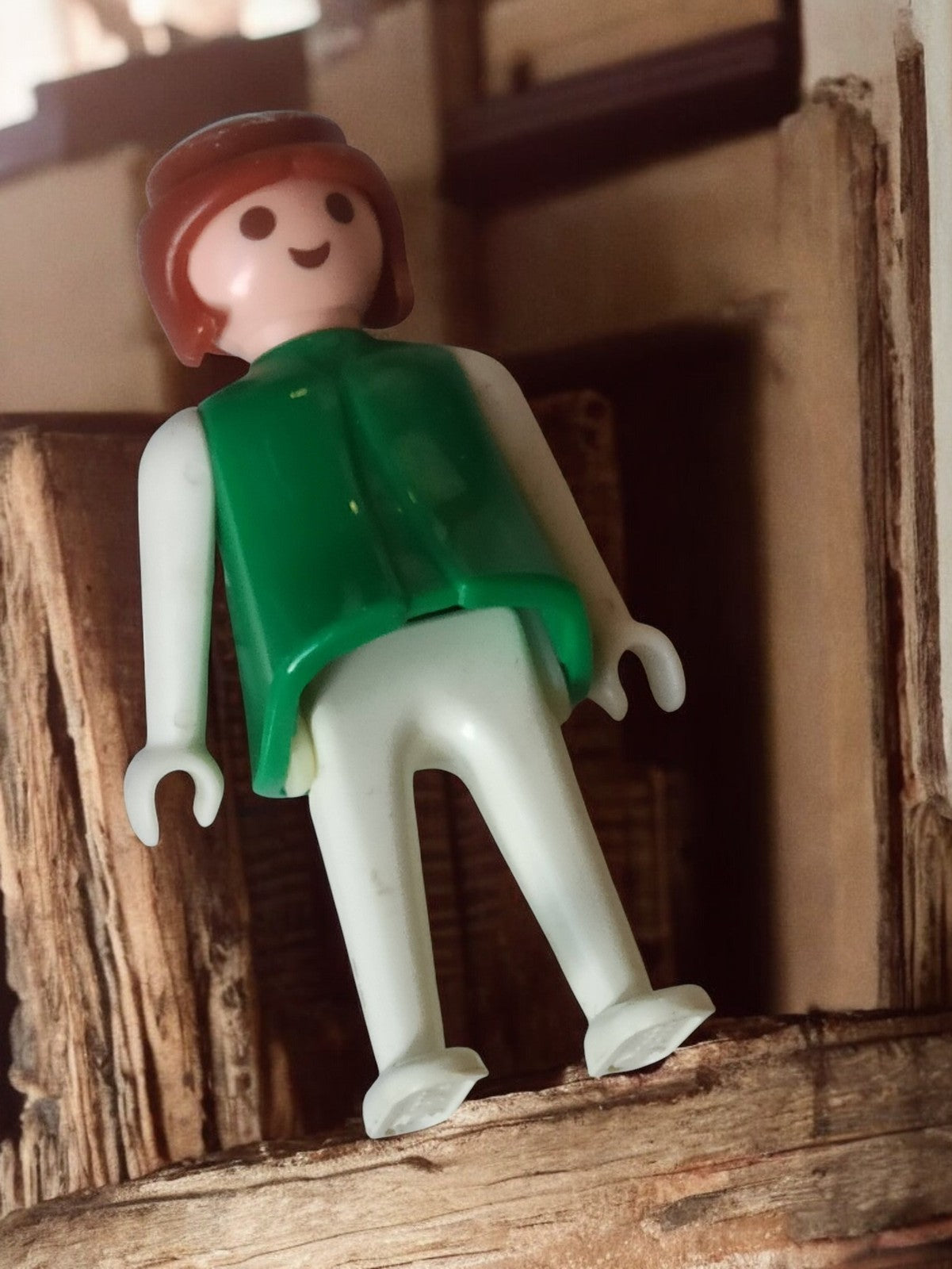 Figurine Playmobil vintage années 70 personnage ancien vert rétro jouet