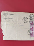 Enveloppe philatélie Agence Havas Tunis timbres oblitérés cachet 1940
