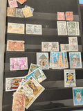 Lot anciens timbres Tunisie oblitérés, motifs historiques et architecturaux