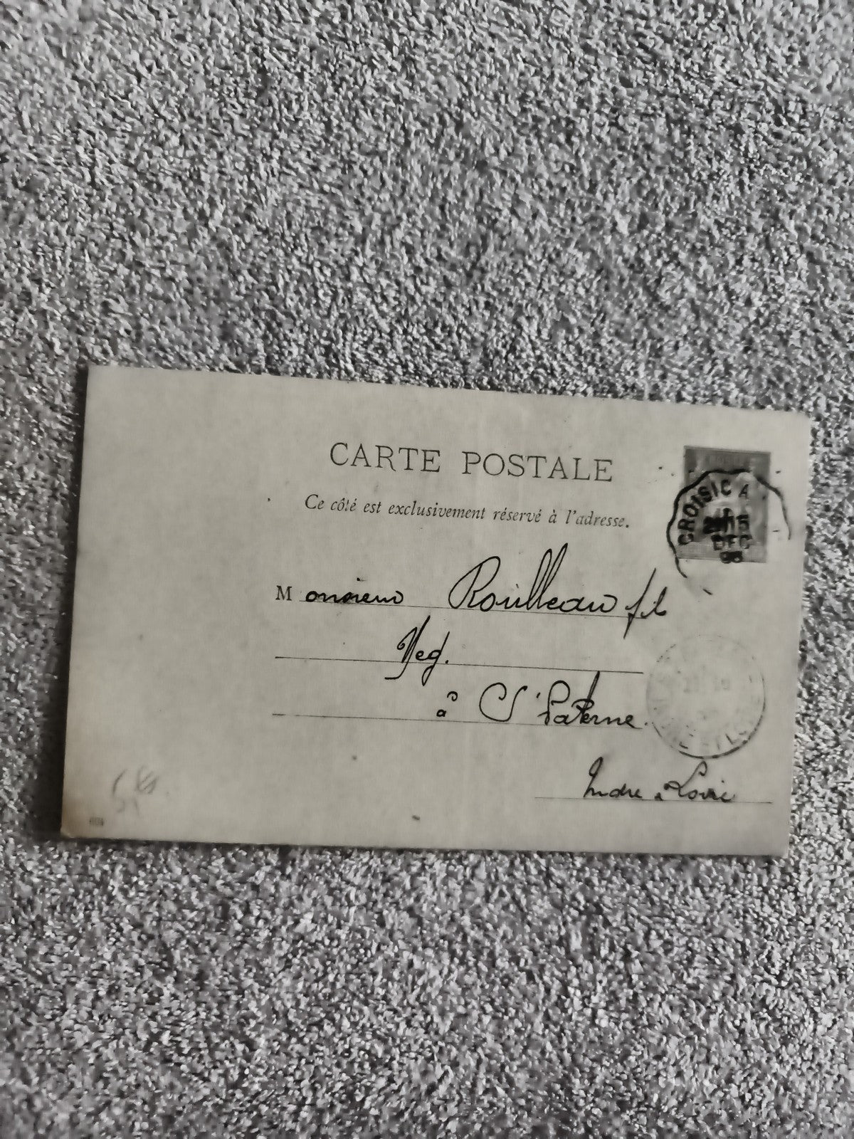 Carte postale ancienne timbrée France philatélie adressée manuscrite (Ref 1)
