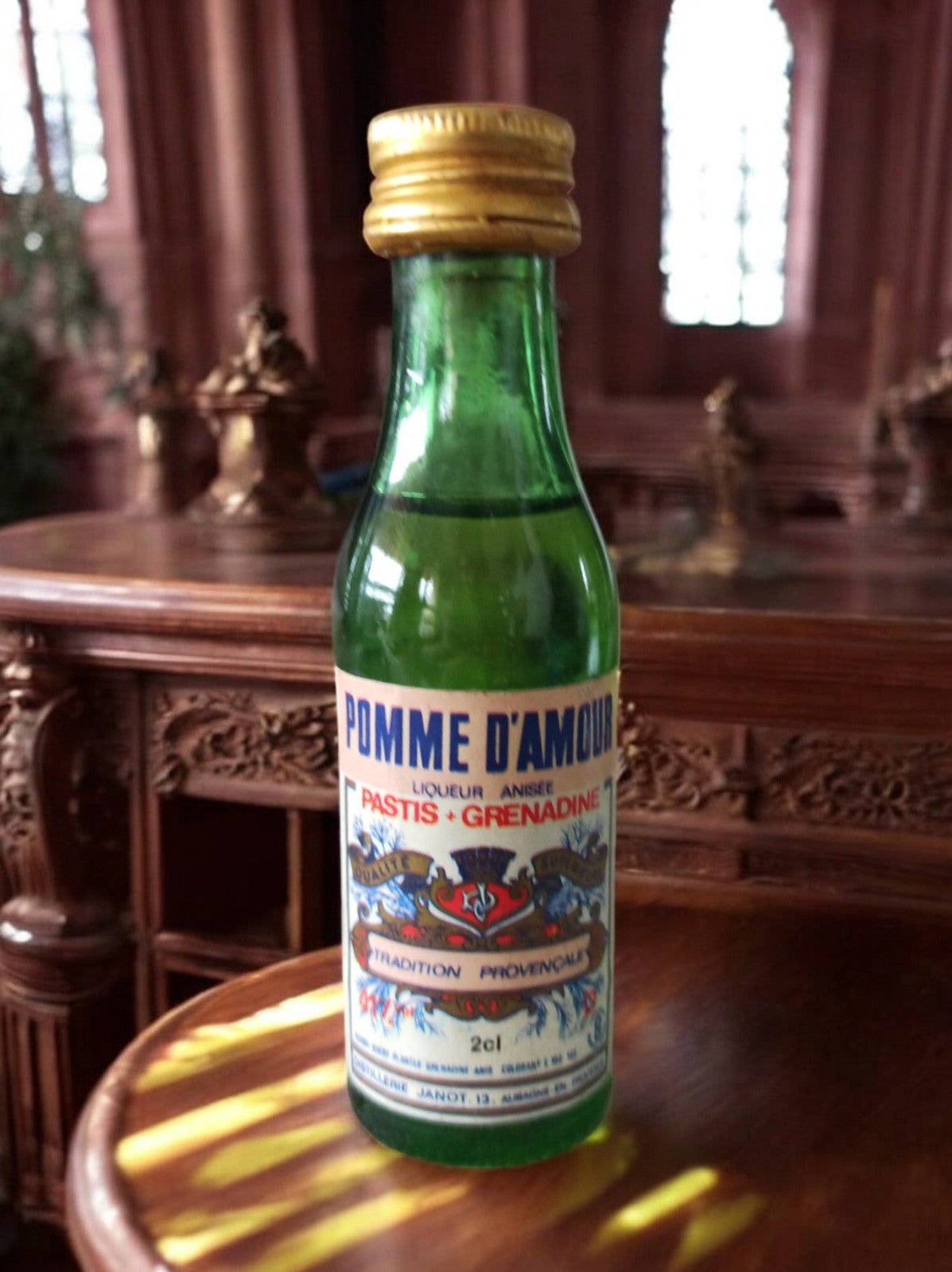 Mignonnette Pomme d'Amour vintage liqueur anisée Pastis Grenadine 2cl Provence