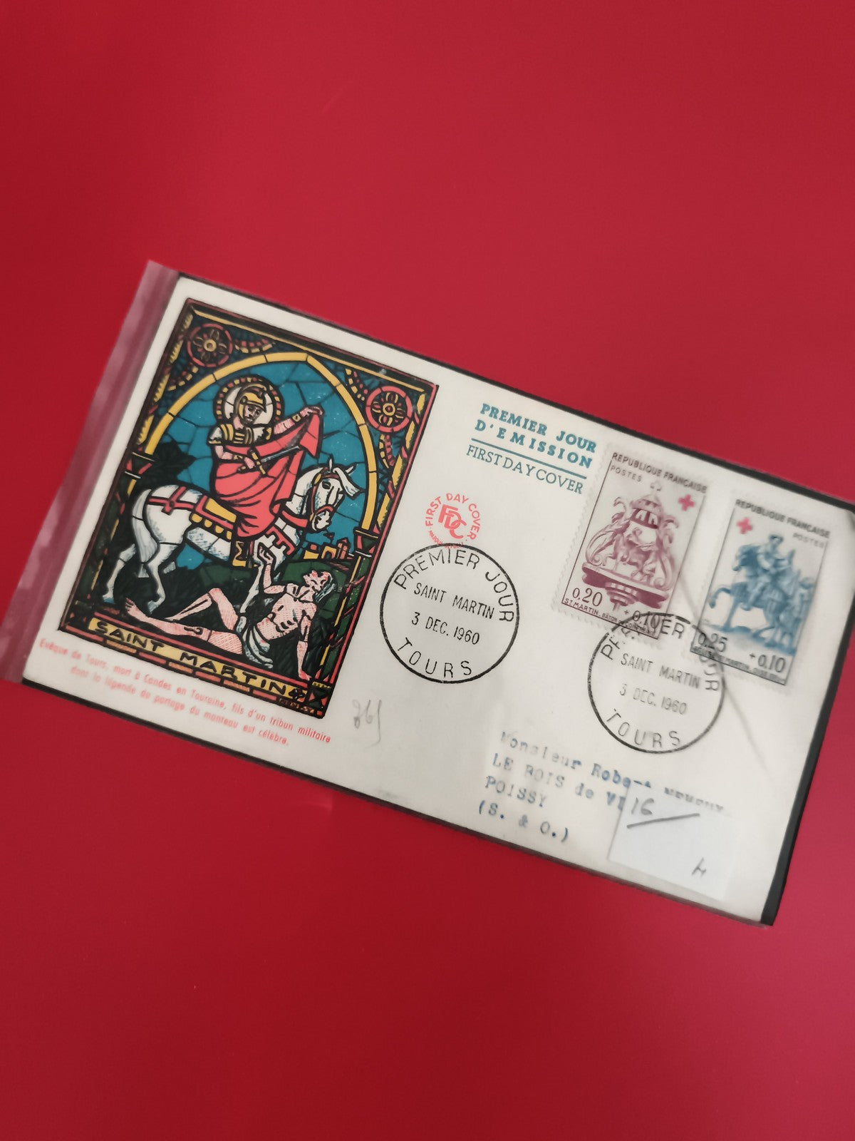 Lettre Premier Jour Saint Martin 1960, enveloppe philatélie FDC, Tours