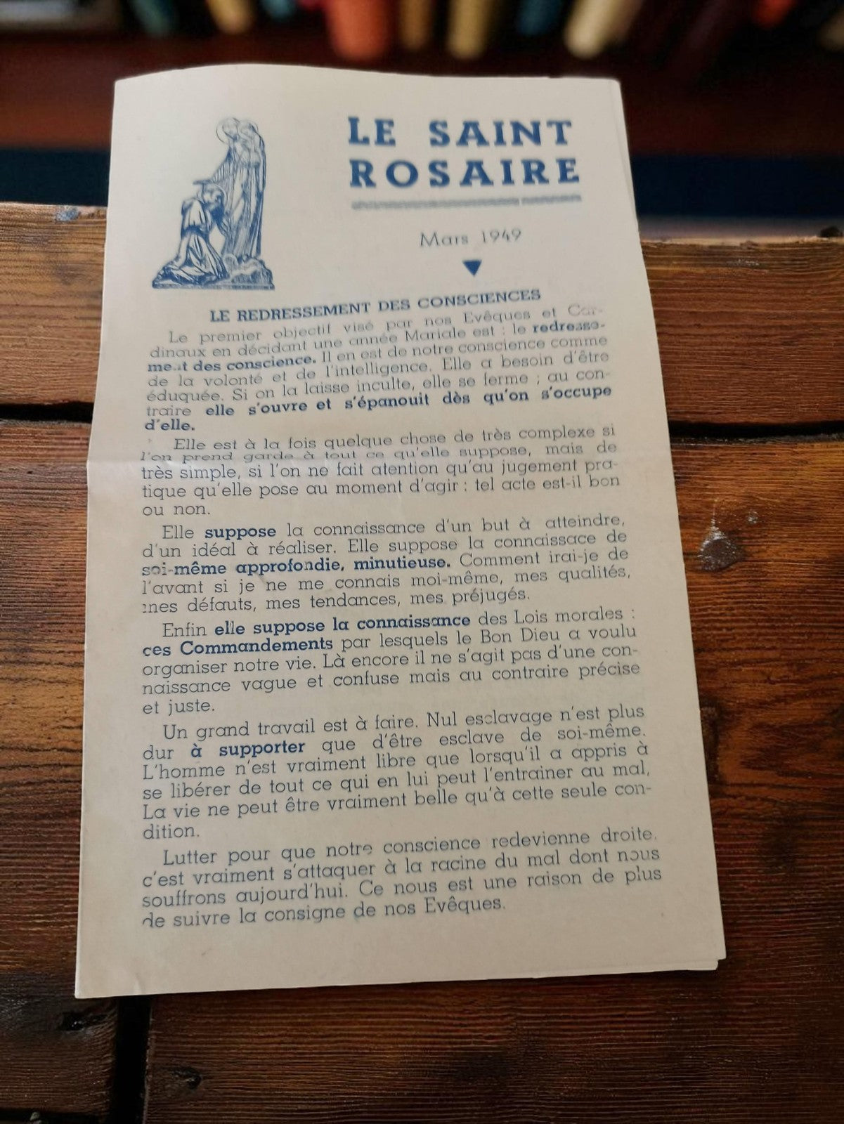 Livret religieux ancien Le Saint Rosaire Mars 1949 vintage rétro prière