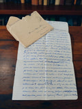 Lettre manuscrite ancienne 1945 + enveloppe Marseille WW2 rétro vintage