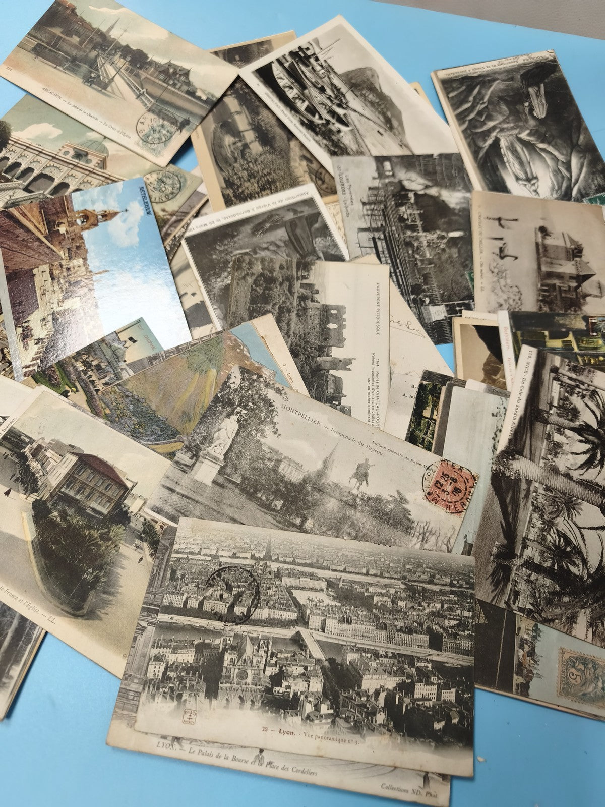Lot cartes postales anciennes CPA divers lieux paysages villes France vintage