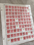 Gros lot anciens timbres Marianne 30c rouges oblitérés, planche philatélie étude