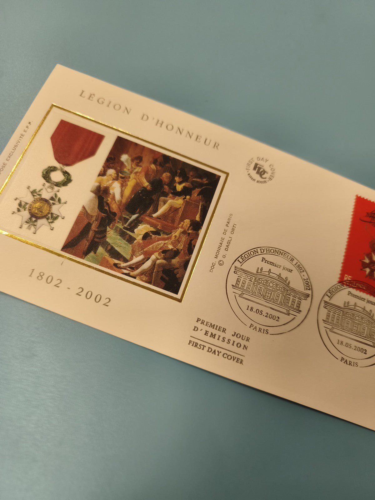 Enveloppe FDC Légion d?Honneur 1802-2002 timbre Premier Jour Paris illustrée