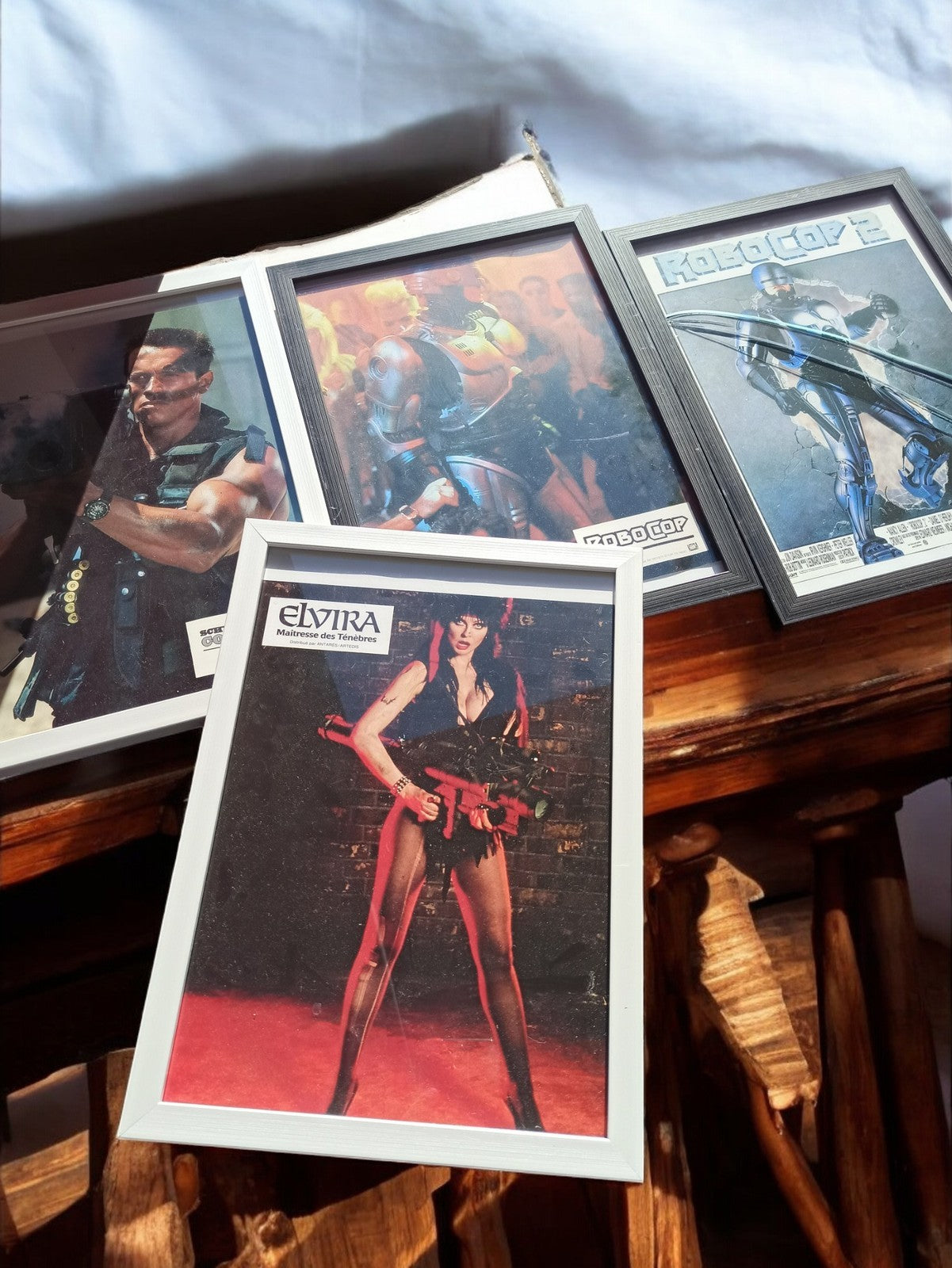 Affiches cinéma vintage 80s Robocop Elvira Terminator déco rétro lot x4