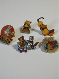 Lot 5 pin's vintage dessins animés cartoons anciens Disney Looney Tunes France